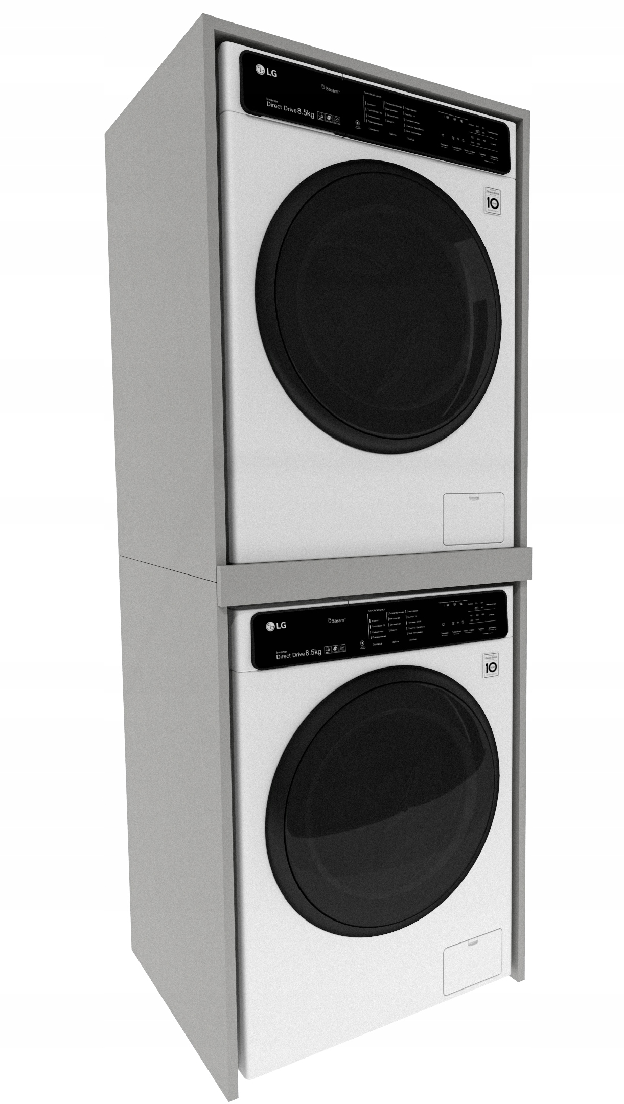 Skříňka na pračku a sušičku Słupek Slim 180x66x51,2 Šedá