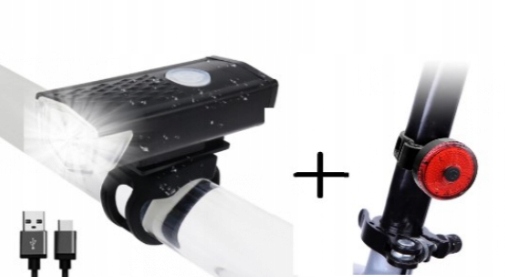 Lampki rowerowe przód tył Usb lampka rowerowa 3 tryby świecenia 06104