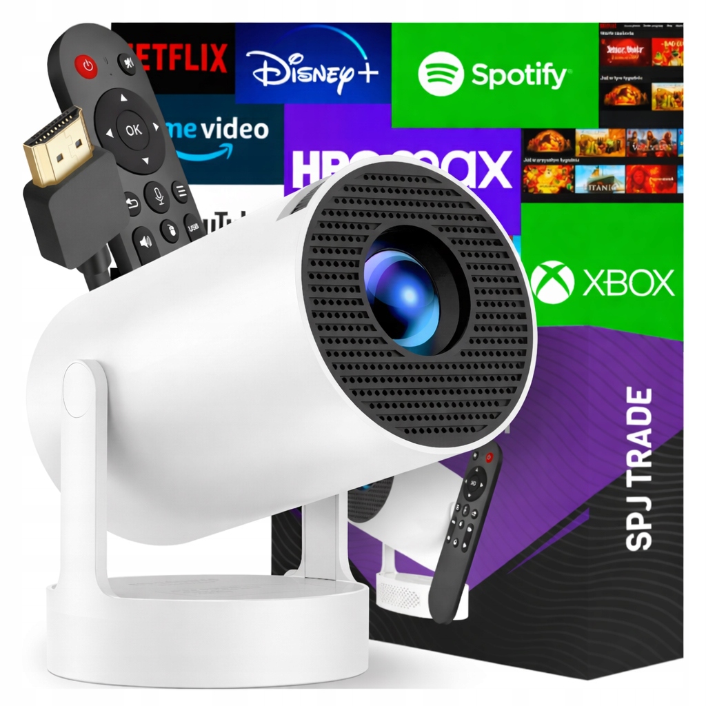 Přenosný Otočný Projektor Android Tv Wifi Mini 4K Smart Reproduktor