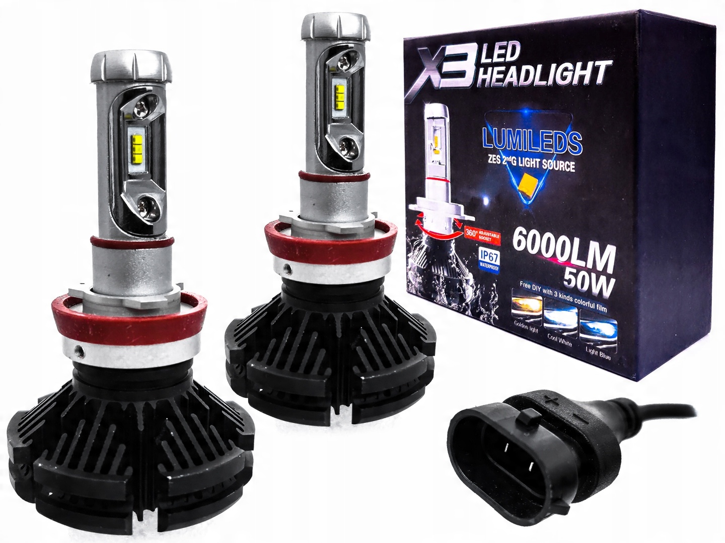 

Żarówki Led H8 H9 H11 H16 12000lm 24V-32V Xenon