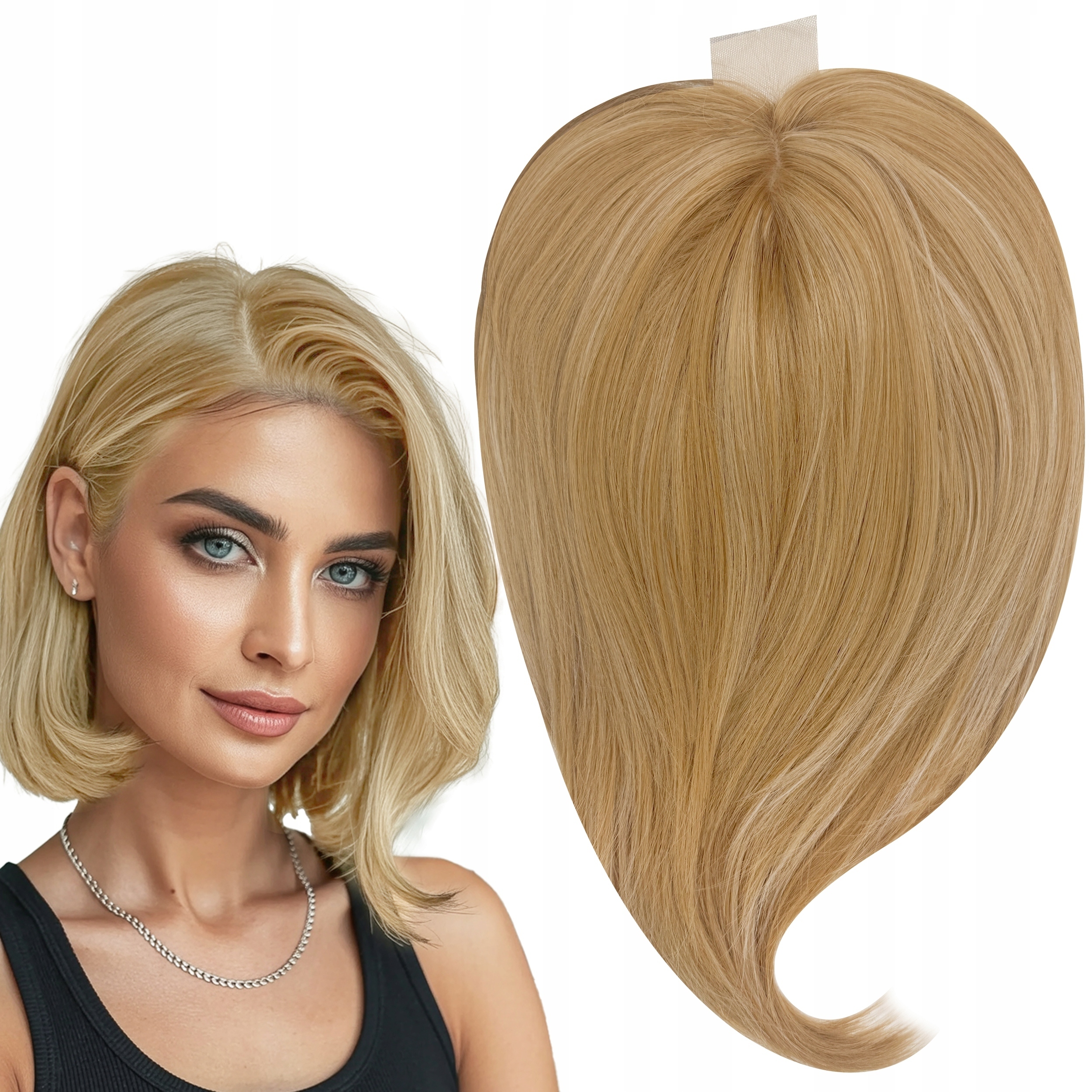 Topper Tupet Plné doplnění vlasů Syntetický Clipin Teplý Blond 40 cm