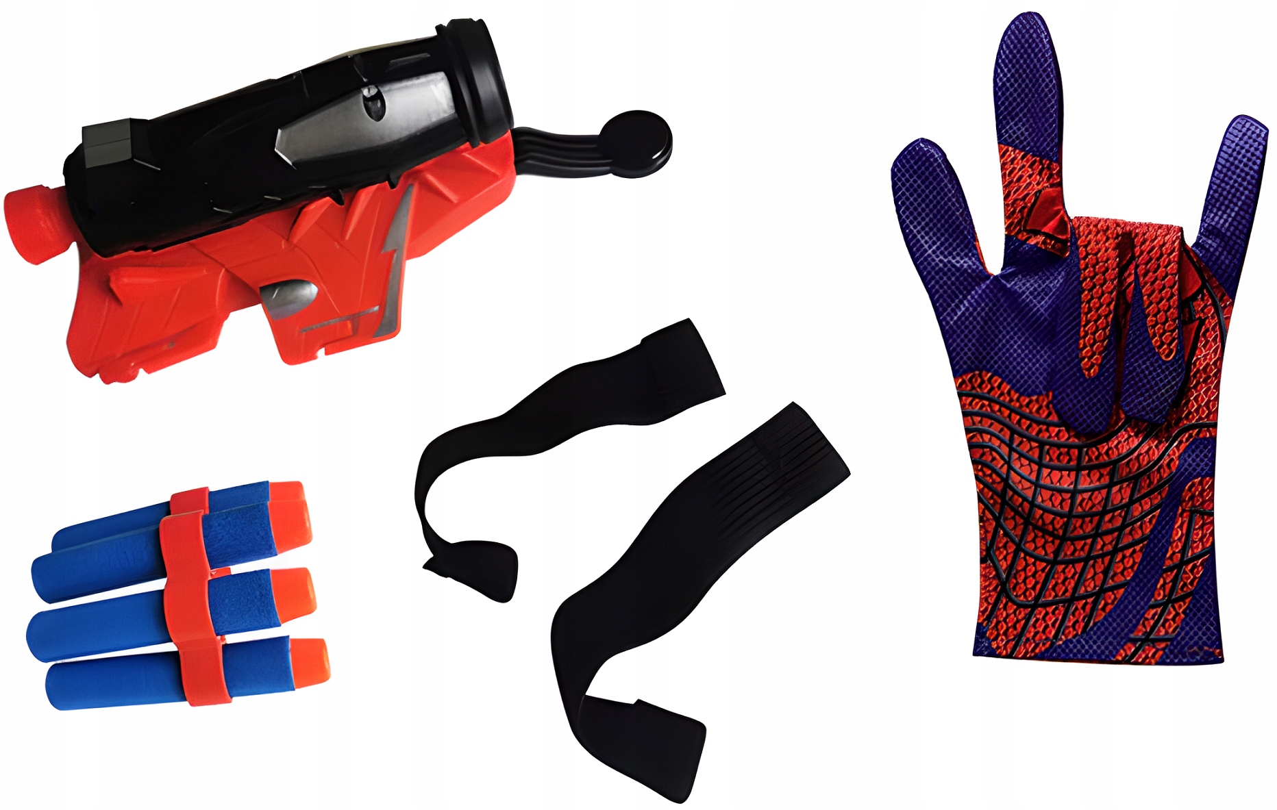STRZELAJĄCA RĘKAWICA Z WYRZUTKAMI SPIDERMAN SUPERBOHATER COSPLAY Rozmiar uniwersalny
