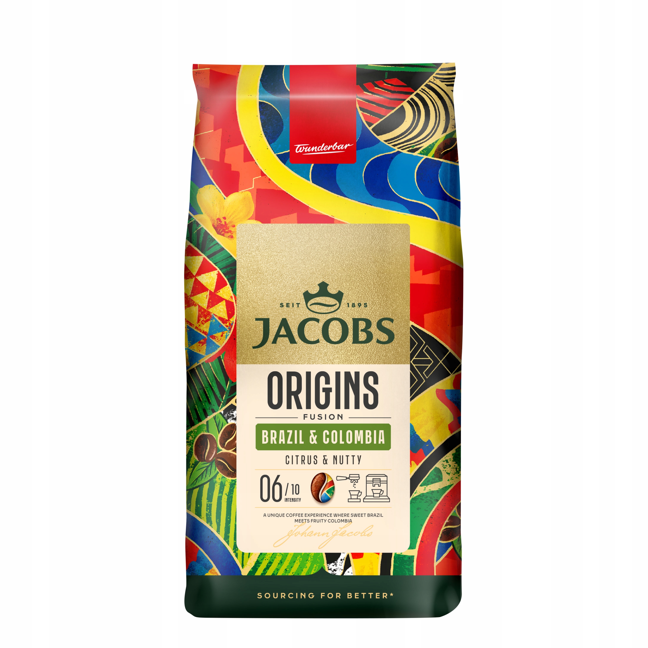 Levně Jacobs Origins Fusion Brazil &amp; Colombia směs kávových zrn 1000 g