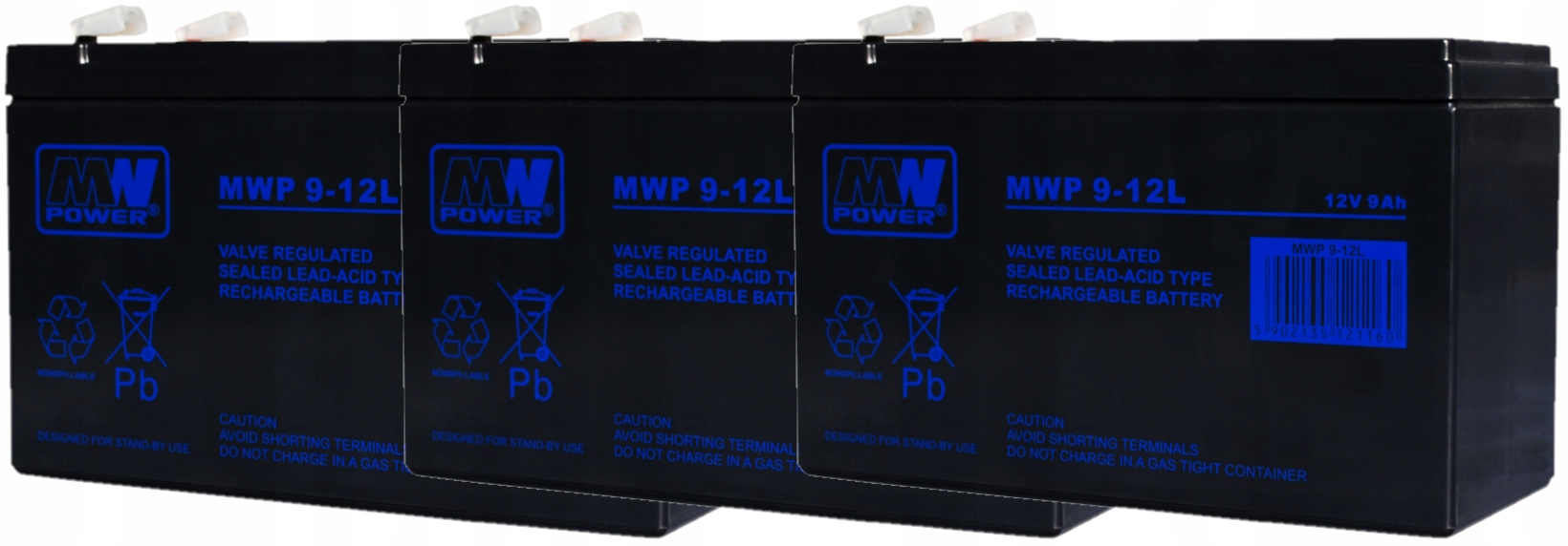 APCRBC53 RBC 53 #53 ZESTAW AKUMULATORÓW PAKIET BATERII UPS APC 3x MWP 9-12L