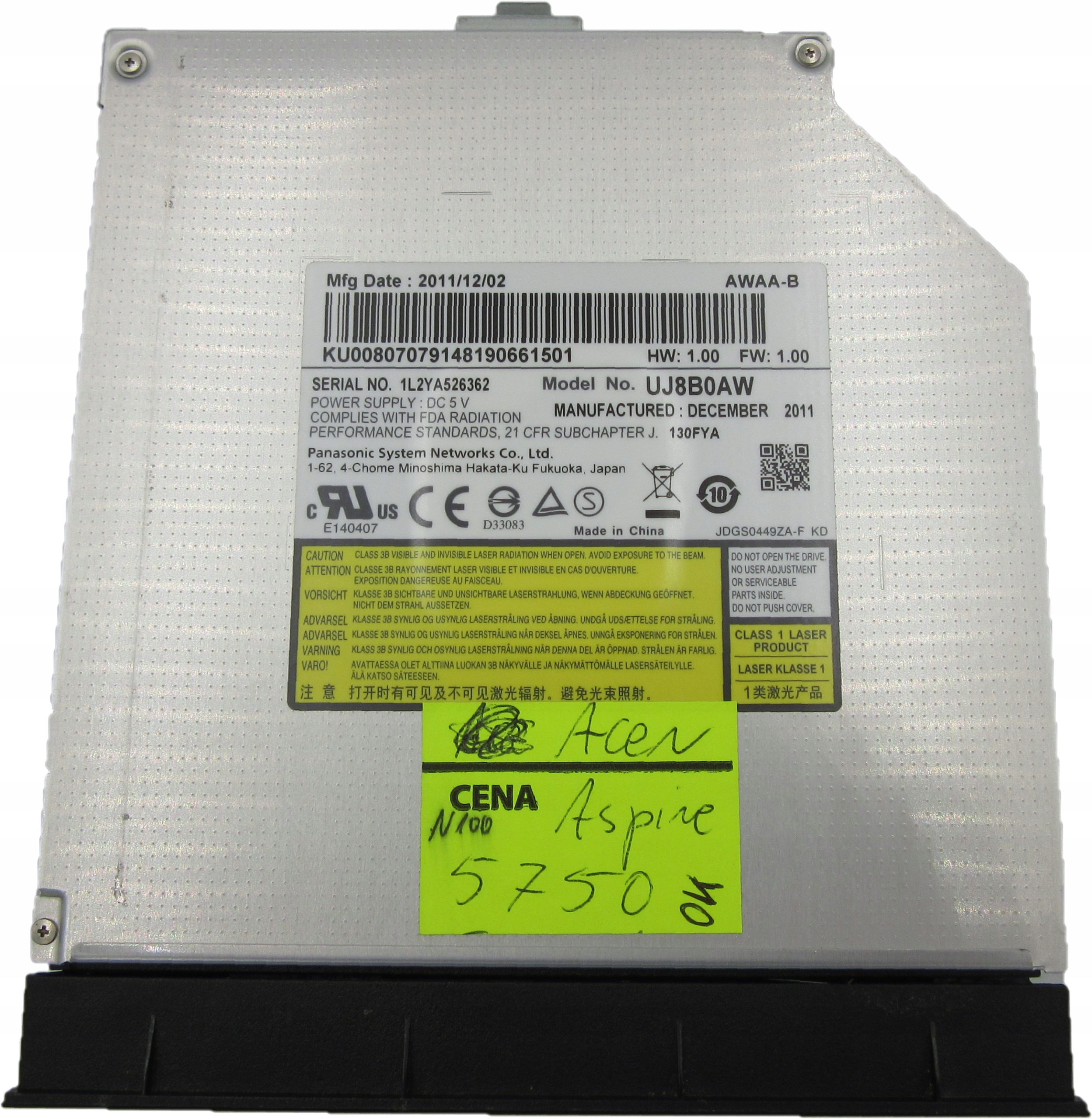 Napęd CD/DVD Acer Aspire 5750 UJ8B0AW