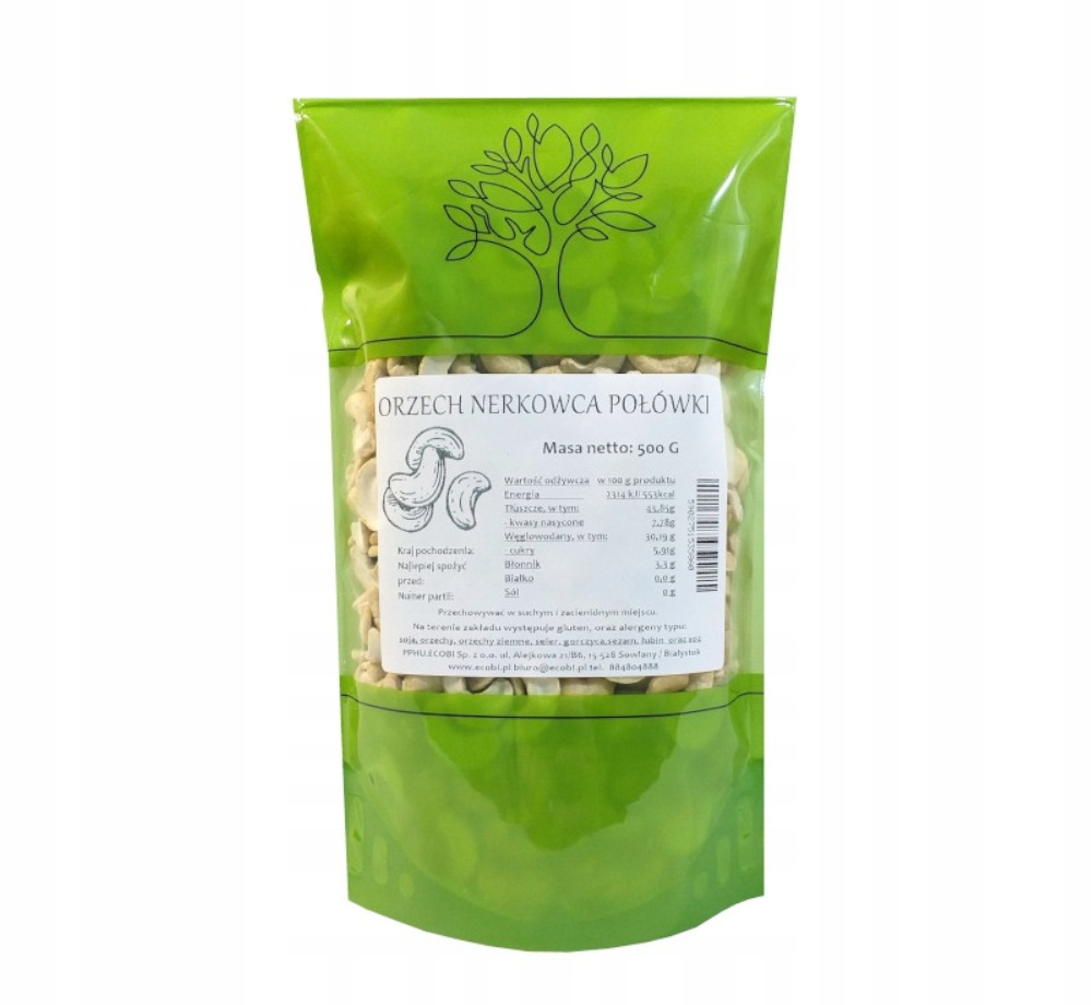 ORZECHY NERKOWCA 500 G JAKOŚĆ ECOBI nerkowce