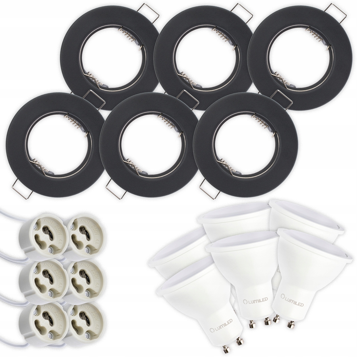 

6x Oprawa Halogenowa Stała Grafit Led GU10 5W