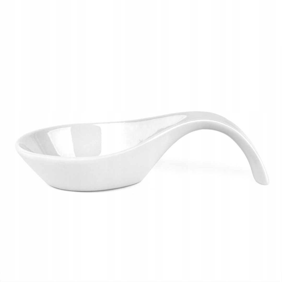 podstawka ceramiczna  pod łyżkę  biała porcelana — 2