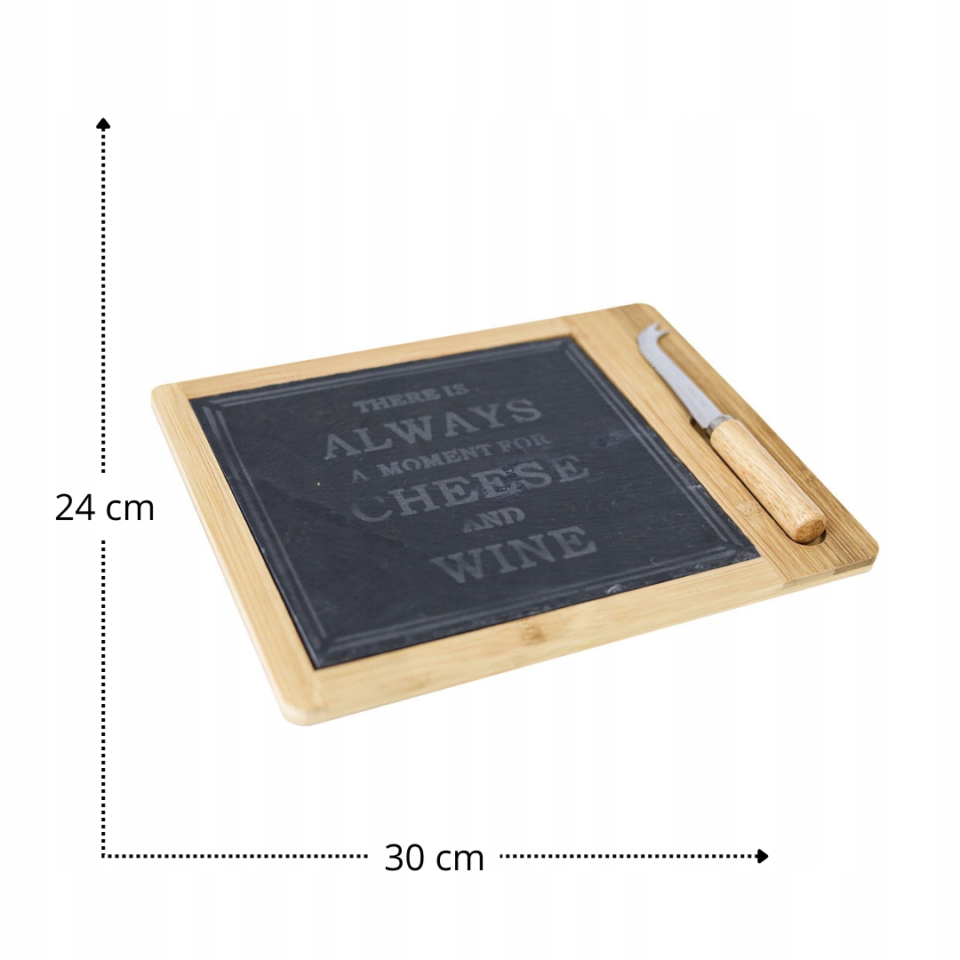 Deska do serwowania serów łupek i bambus 30x24cm Stan opakowania oryginalne