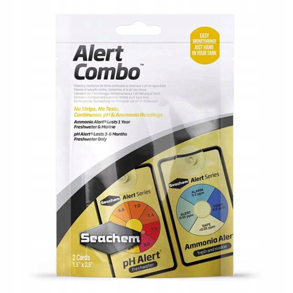 Levně Seachem Alerts Combo Pack Permanentní Test 6 měsíců pH Amoniak pro Akvárium