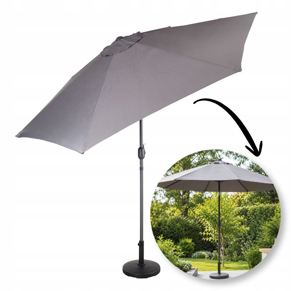 Parasol ogrodowy Florida grafit 3 metry średnicy