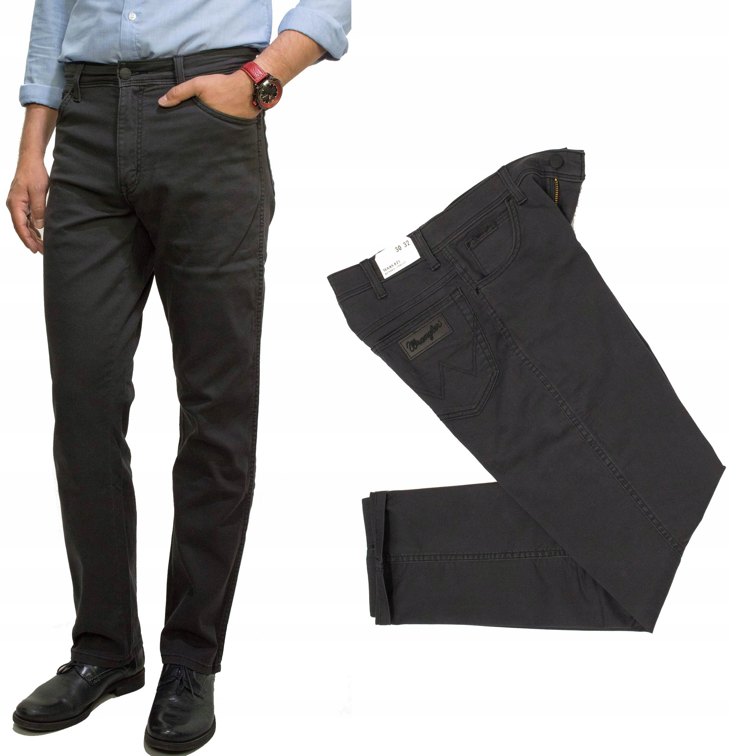Wrangler Texas Faded Black pánské klasické rovné kalhoty W40 L30