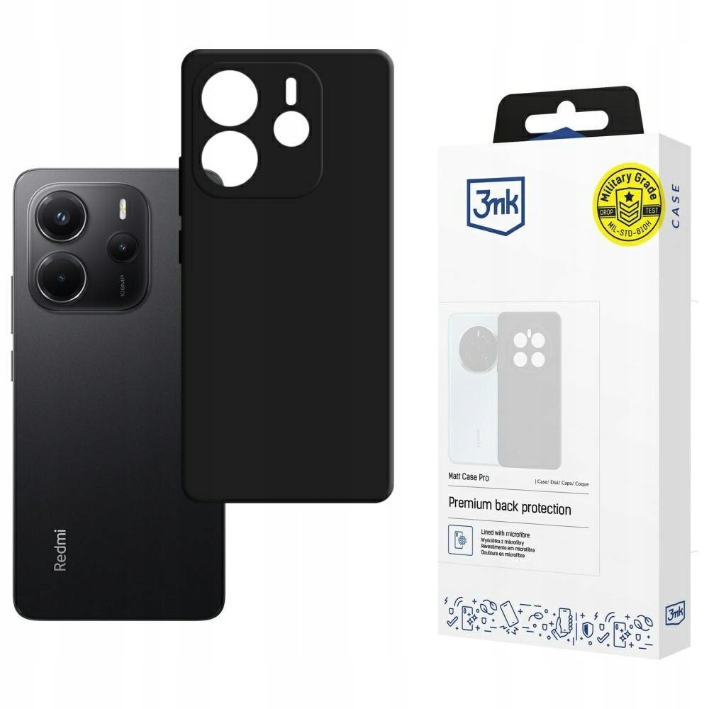 Etui 3MK Matt Case Pro do Xiaomi Redmi Note 14 4G czarny