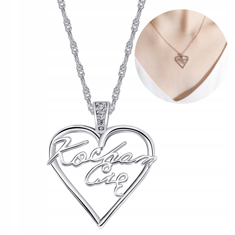 Dámský stříbrný náhrdelník řetízek Miluji Tě v srdci stříbro 925 pro ni