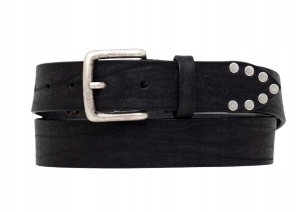 Pepe Jeans Kožený Opasek Leroy Černý S Kamínky 100 Awf