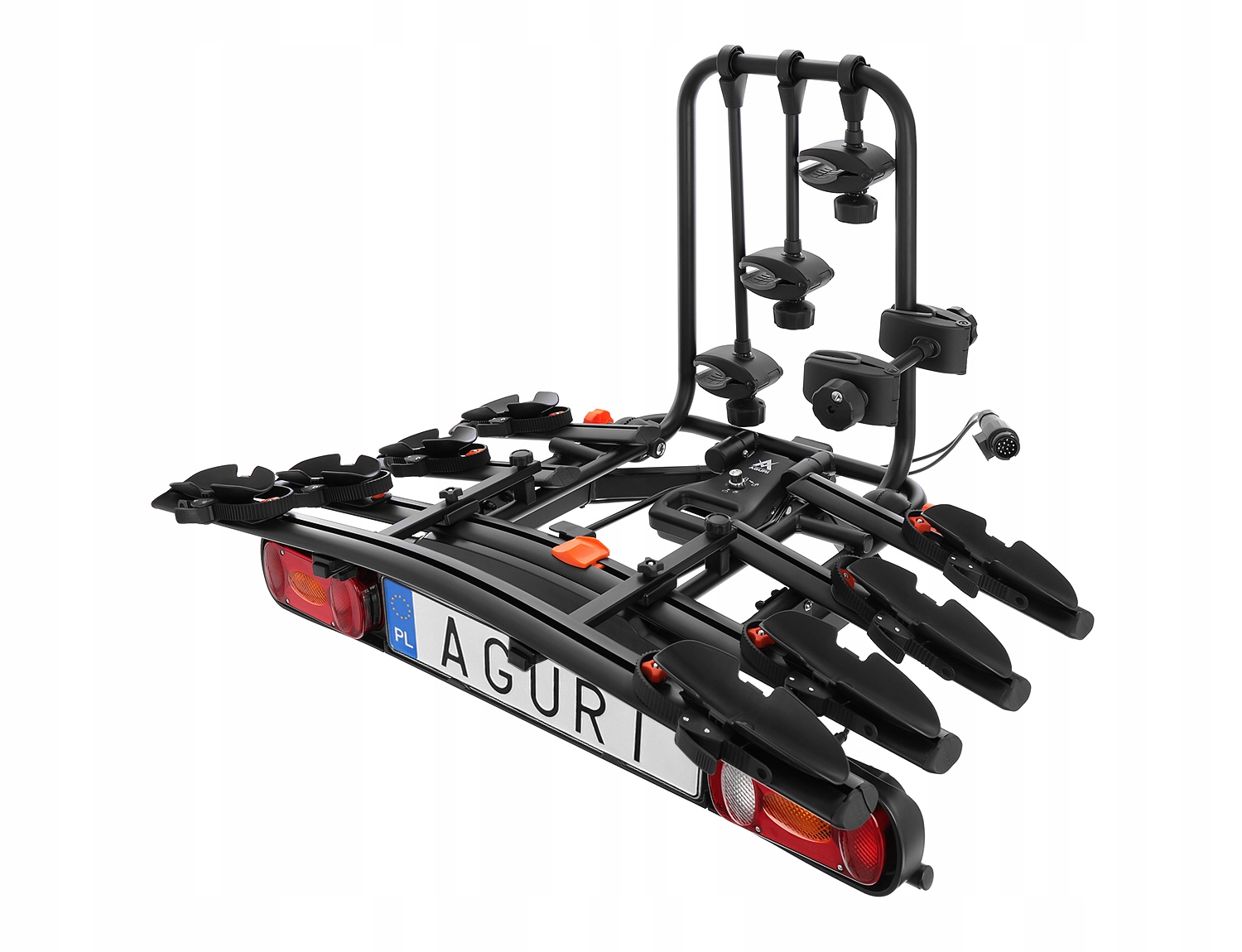 BAGAŻNIK ROWEROWY NA HAK Aguri Active Bike 4 rowery UCHYLANY BLACK 13-PIN EAN (GTIN) 5905490229571