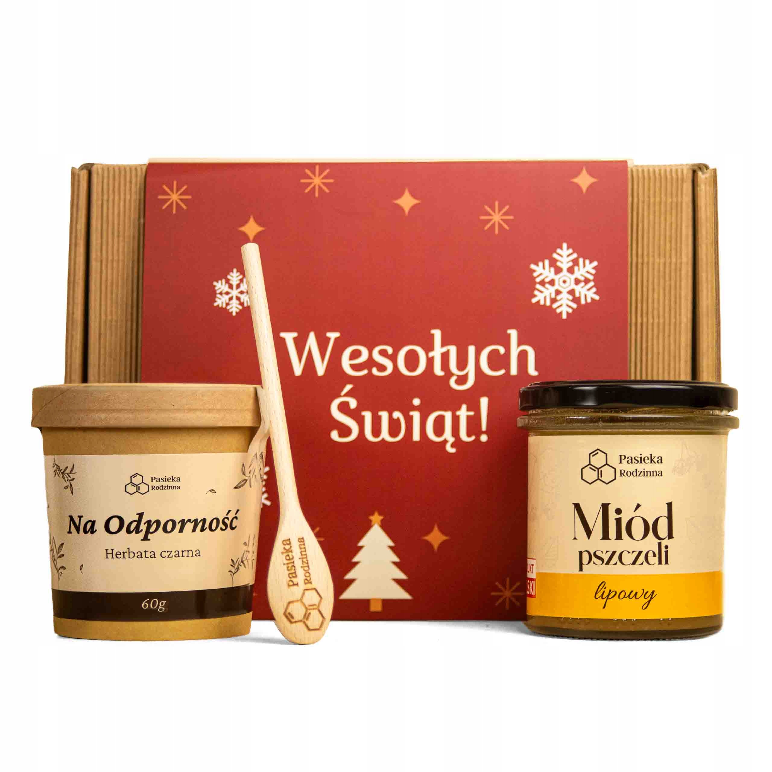 Levně Hotový Dárek Sada Polský med a Čaj v krabičce s obalem