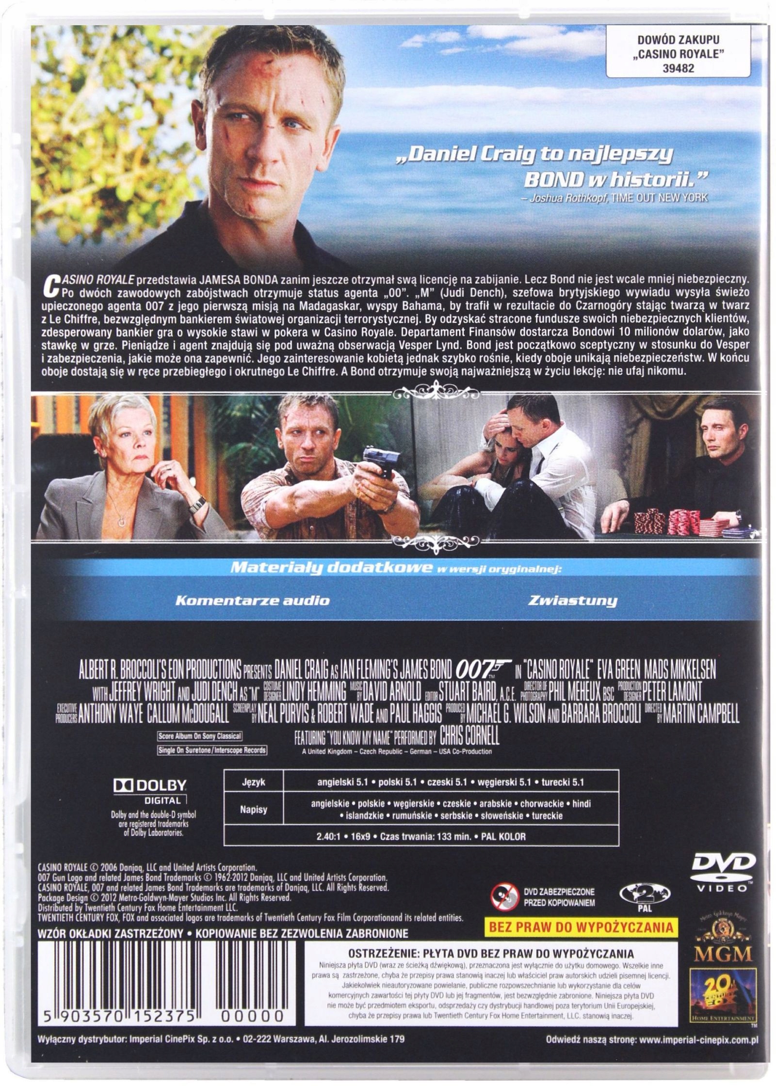 007 JAMES BOND CASINO ROYALE (DVD) Stan opakowania oryginalne