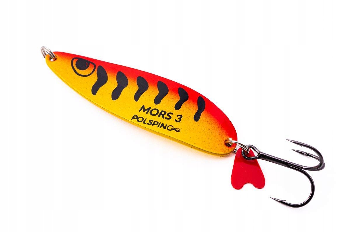 Błystka Wahadłowa Polsping Mors 2 Yellow Fluo Tiger 7CM 14G Kotwice Bkk