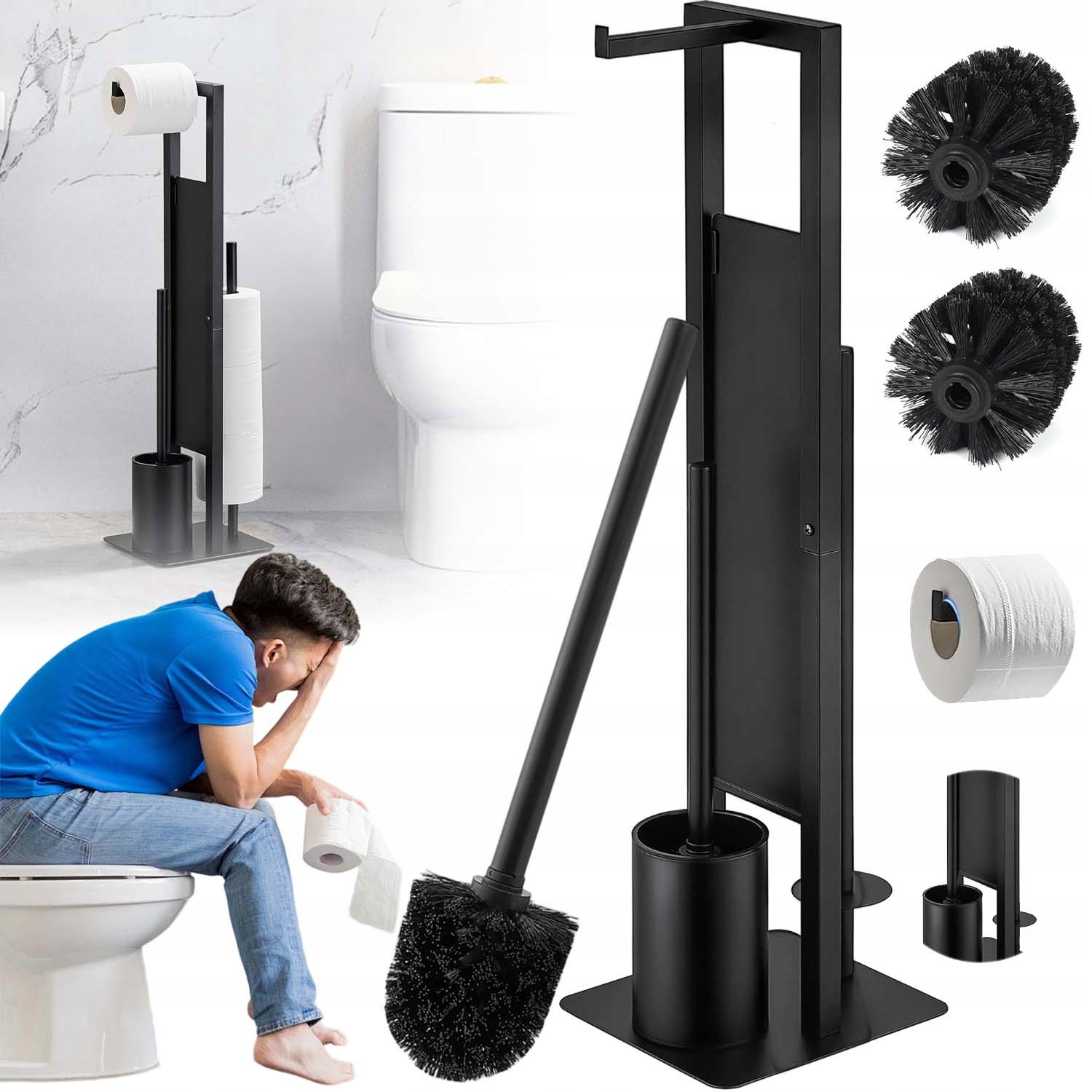 Stojan Na Toaletní Papír A Wc Štětku Wc Štětka 2V1