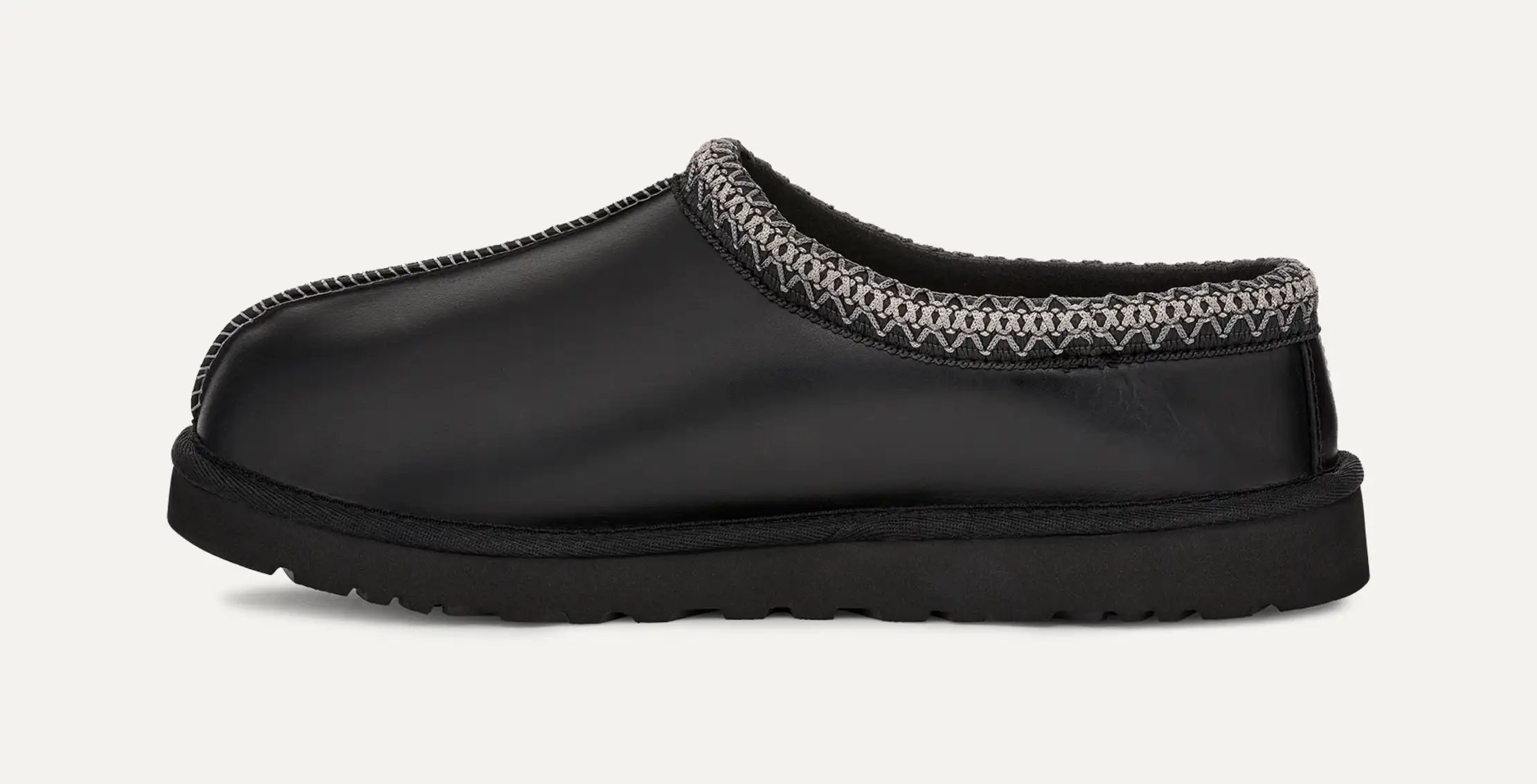 Papuče Ugg Tasman Lthr Regen 1163890-BLK Černé Kožené 41