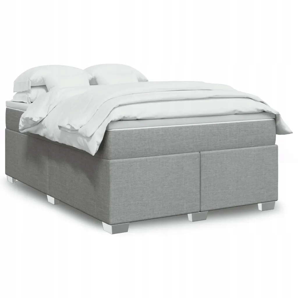 Box spring postel s matrací světle šedá 140 x 190 cm textil Šedá 3285130