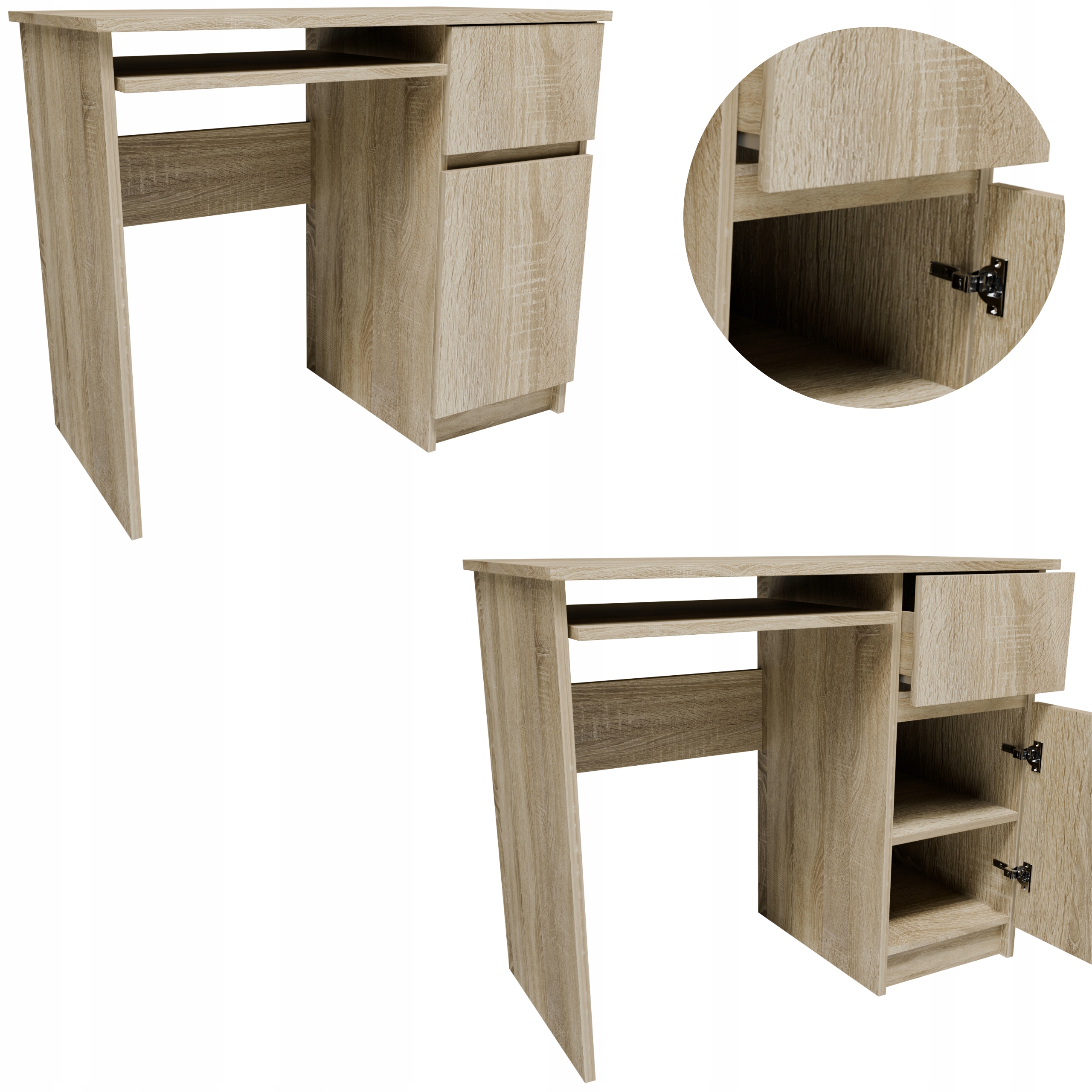 Psací stůl Pikprason dub sonoma pravá funkční počítačová skříň šuplík