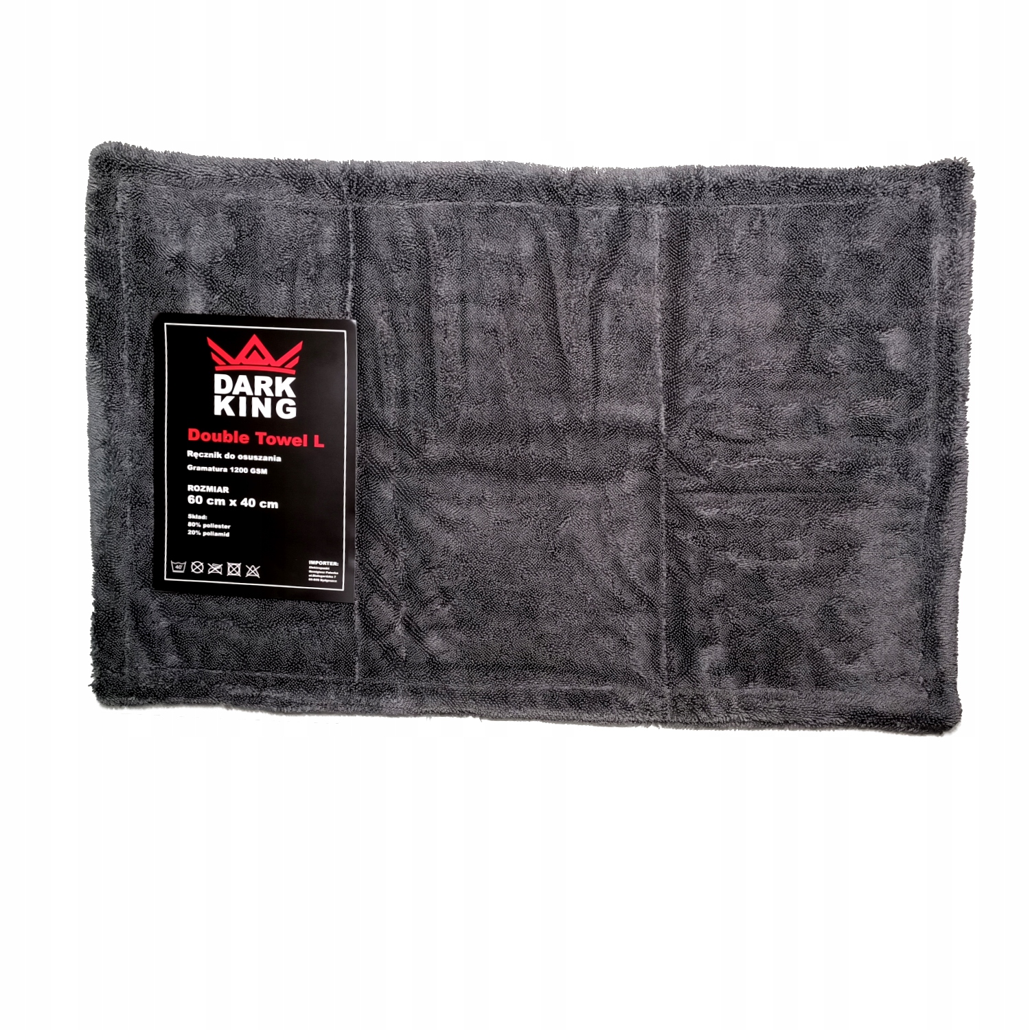 Dark King Double Towel L ręcznik do osuszania auta samochodu 40x60 1200gsm