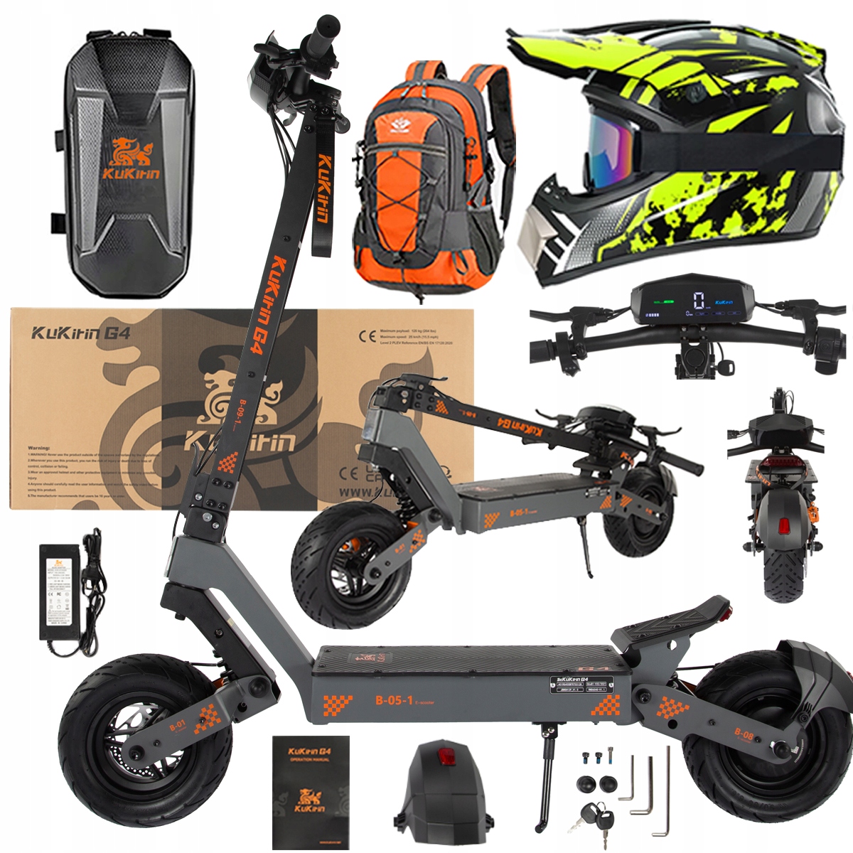KuKirin G4 Skládací elektrická vozidla 2000W 70KM/H 60V 20Ah 75km +Dárek