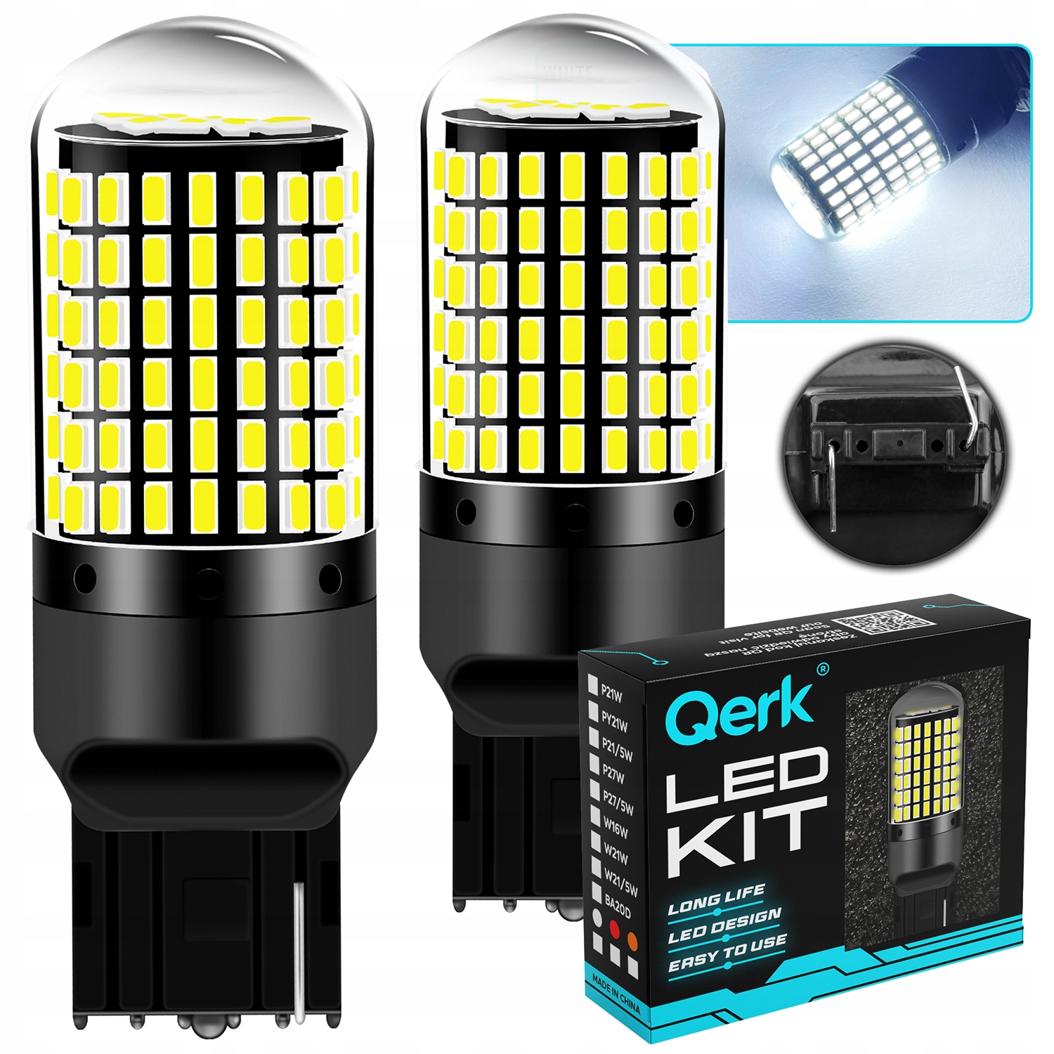 Żarówki Led W21W Qerk B144 Canbus 144 Led Drl Dzienne 2 sztuki Komplet