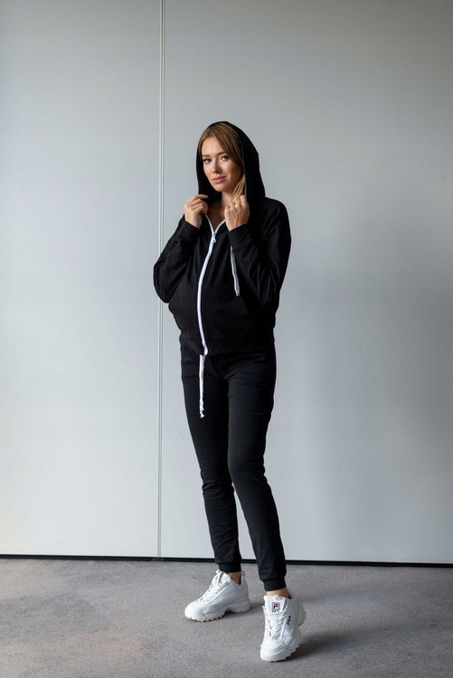 Dámské těhotenské bavlněné kalhoty Miracle 205, černé