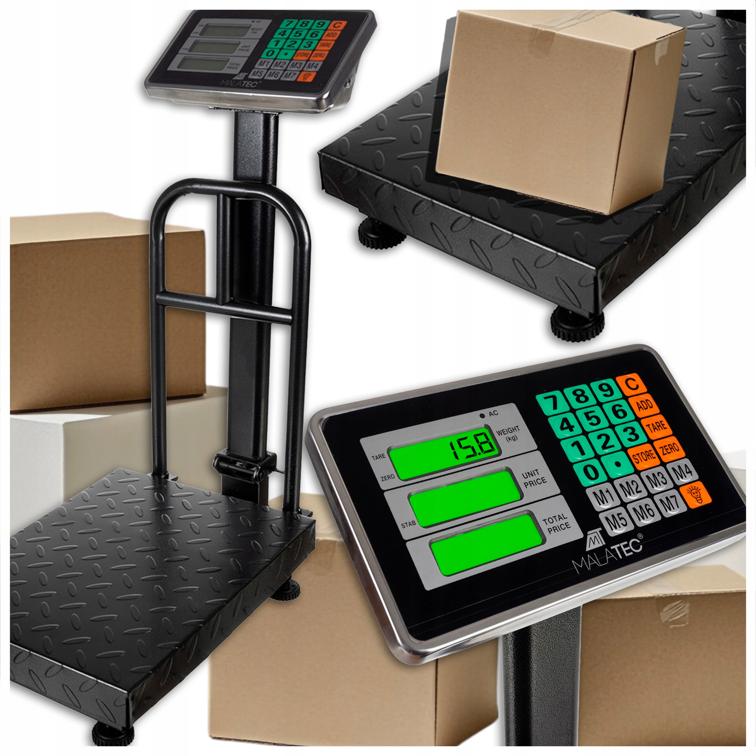 Elektronická skladová váha LCD 150 kg Platformová nákladní silná