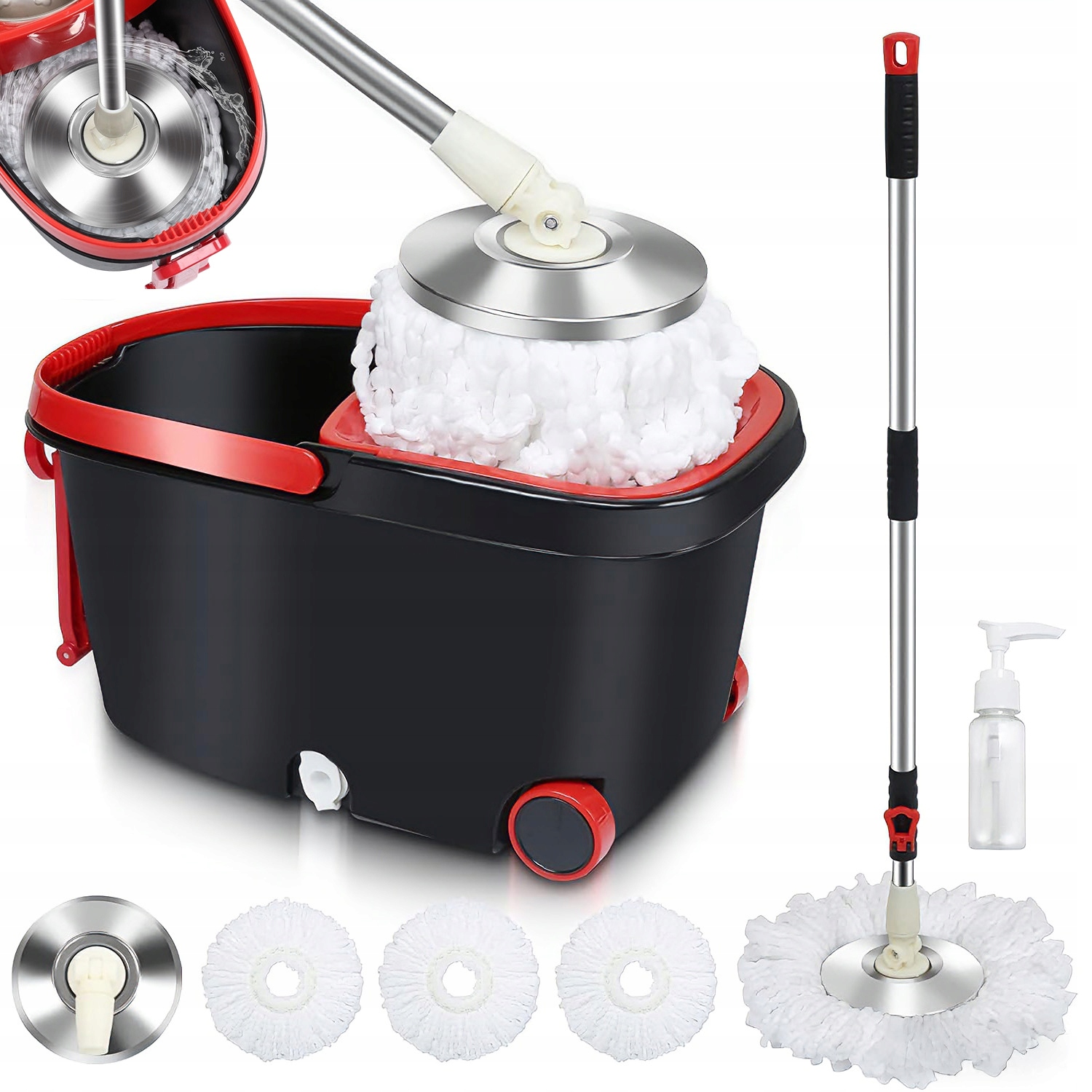 Levně 2V1 Rotační Mop S Kbelíkem, Teleskopická Rukojeť Na Podlahy Oken