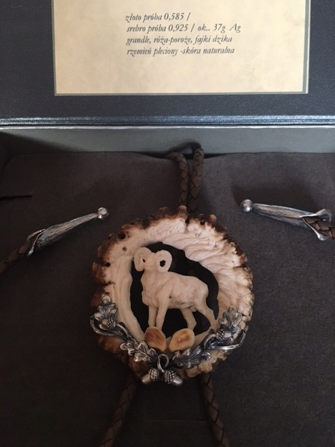 srebrny krawatnik myśliwski muflon z grandlami Marka Inna marka