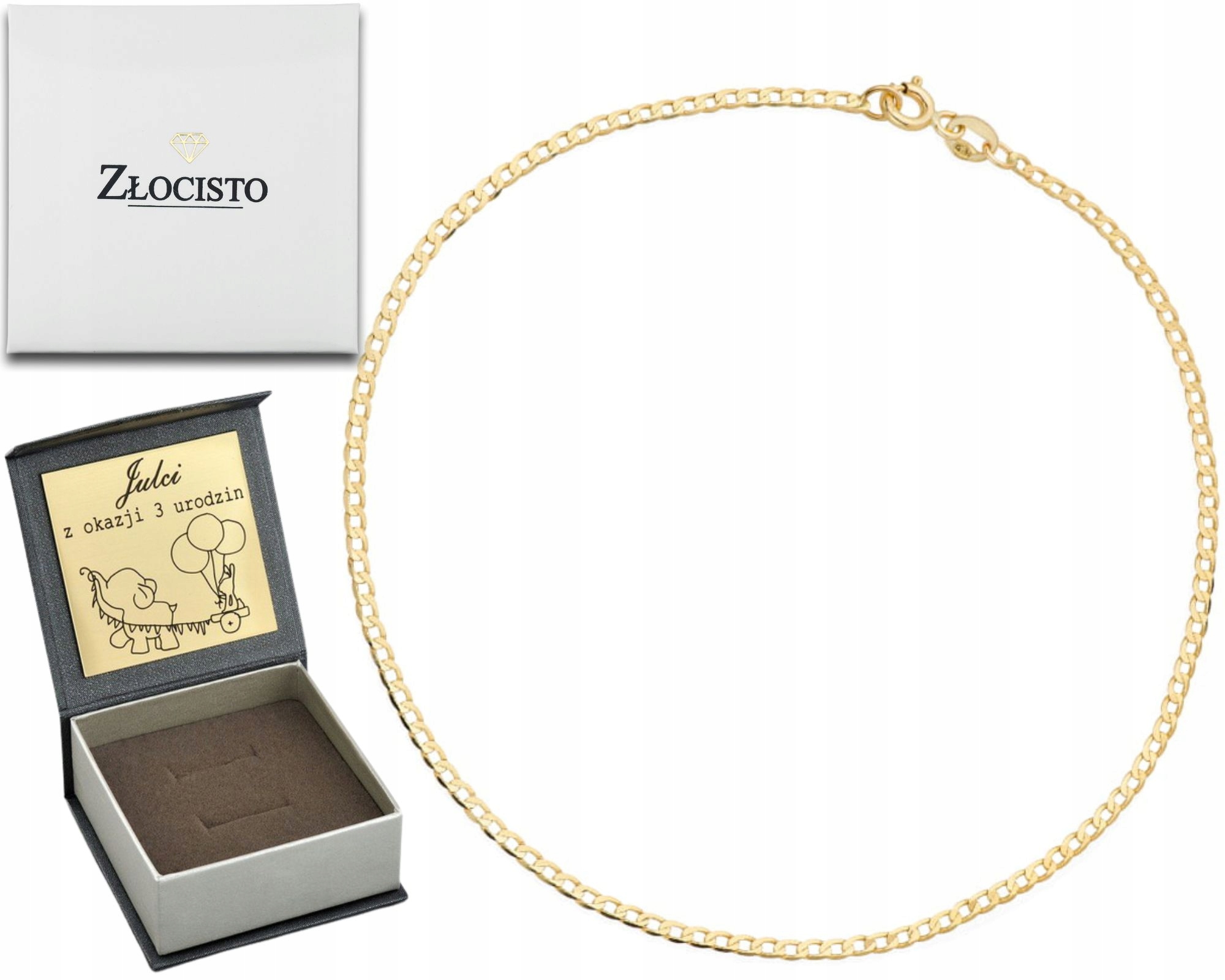 Zlatý Náramek Klasická Pancířová Vazba Dárek Gravírování 18 CM