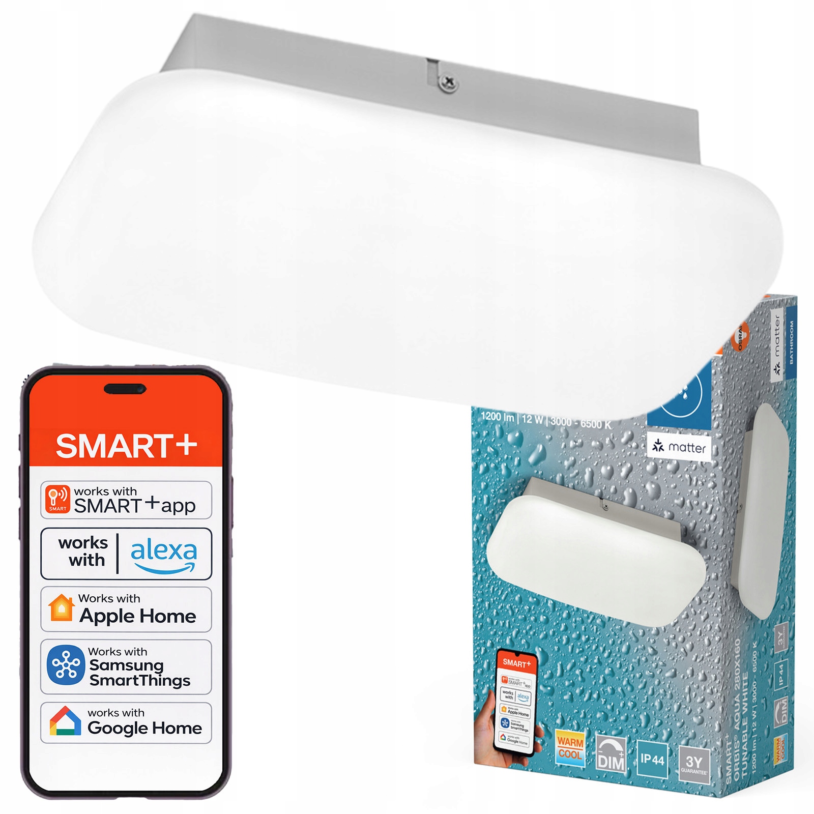 Stropné Svietidlo 12W 1000lm Cct IP44 Smart+ WiFi Matter Osram