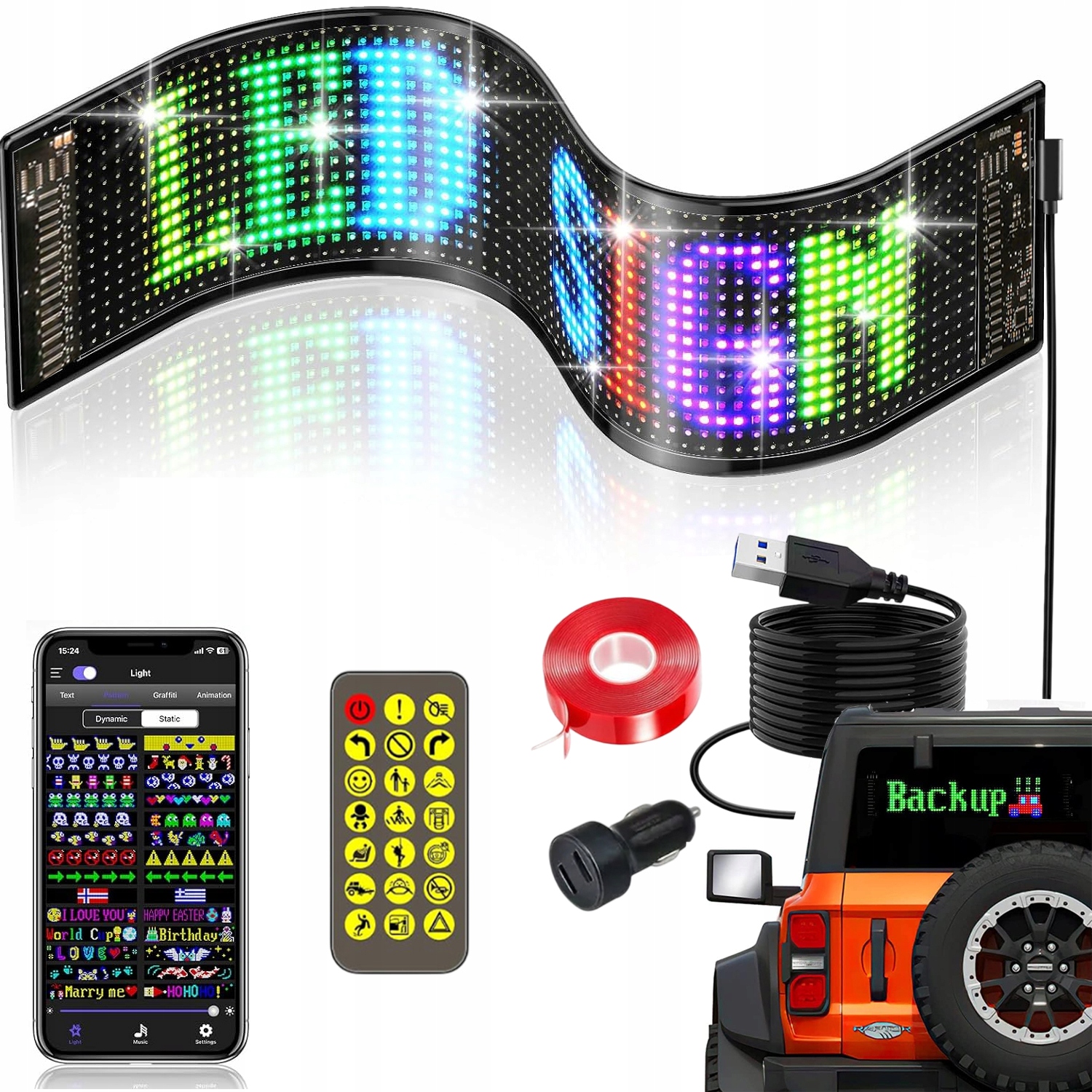 Multifunkční Flexibilní Led Displej, Reklamní Displej Do Auta