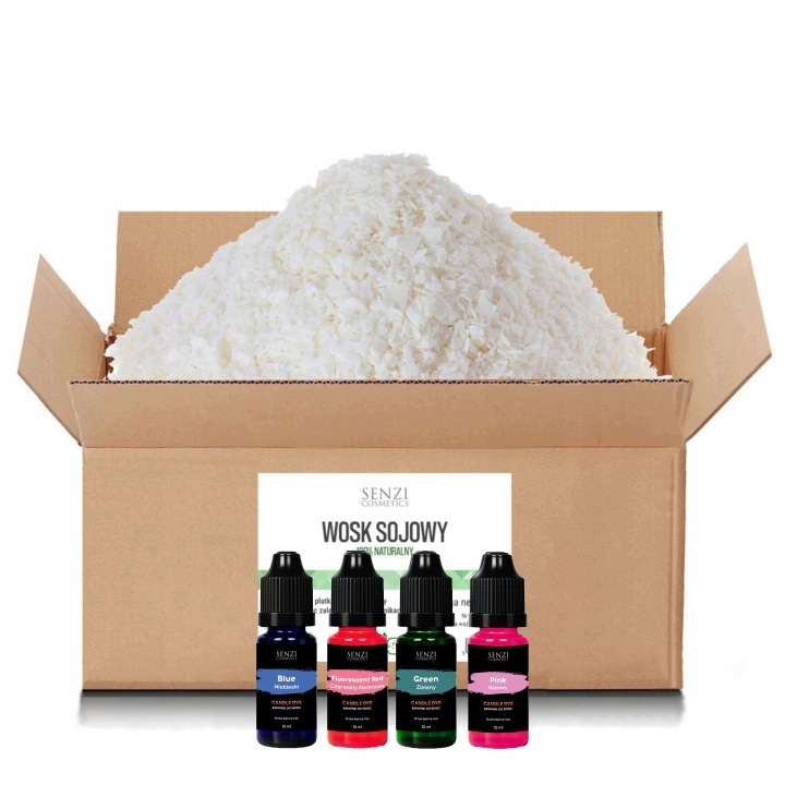 Vosk pro zalévané svíčky 10 kg Vločky barviva 4x10 ml Bonus