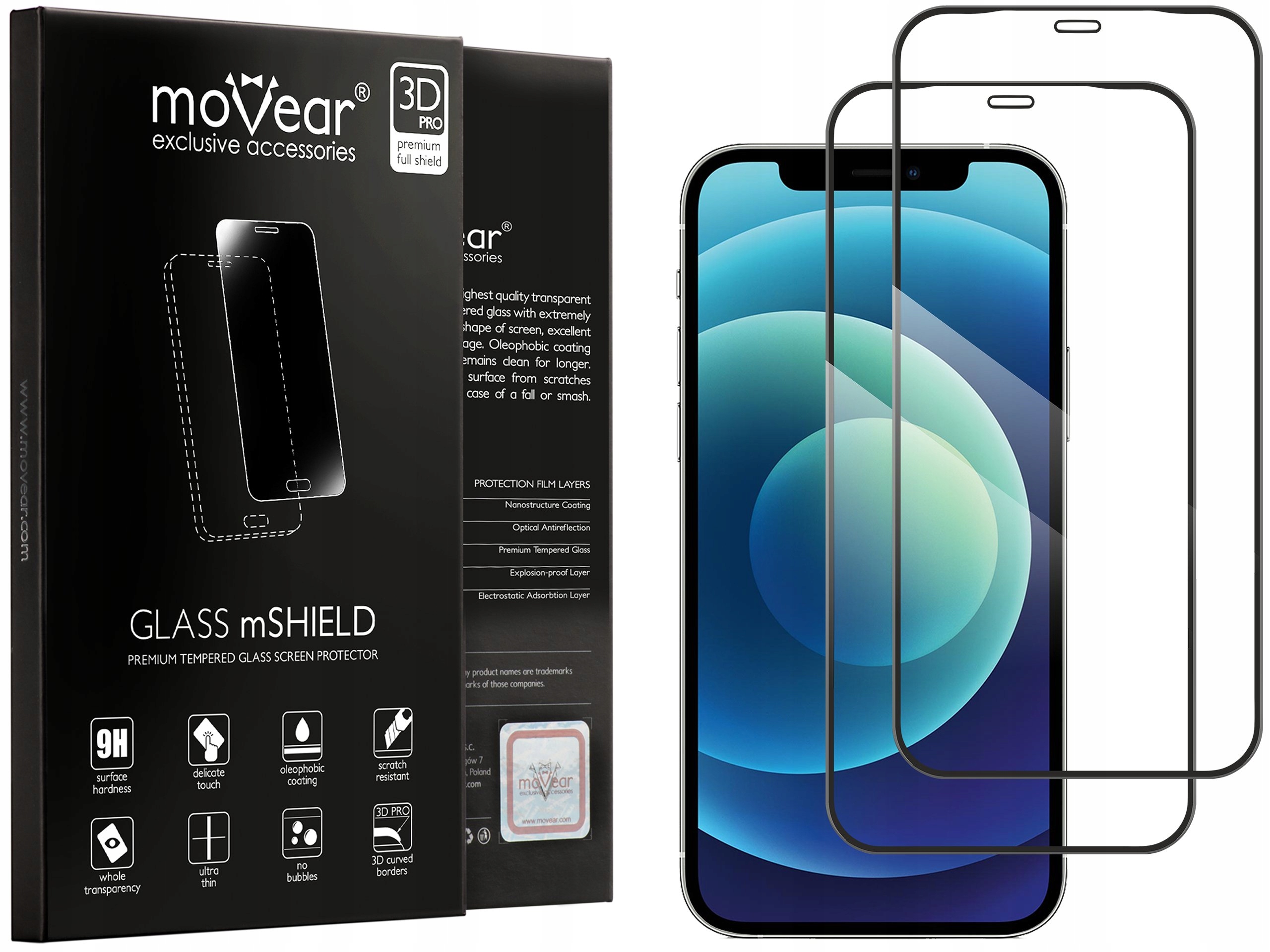 

Szkło hartowane 3D na iPhone 12 Pro 12 Movear