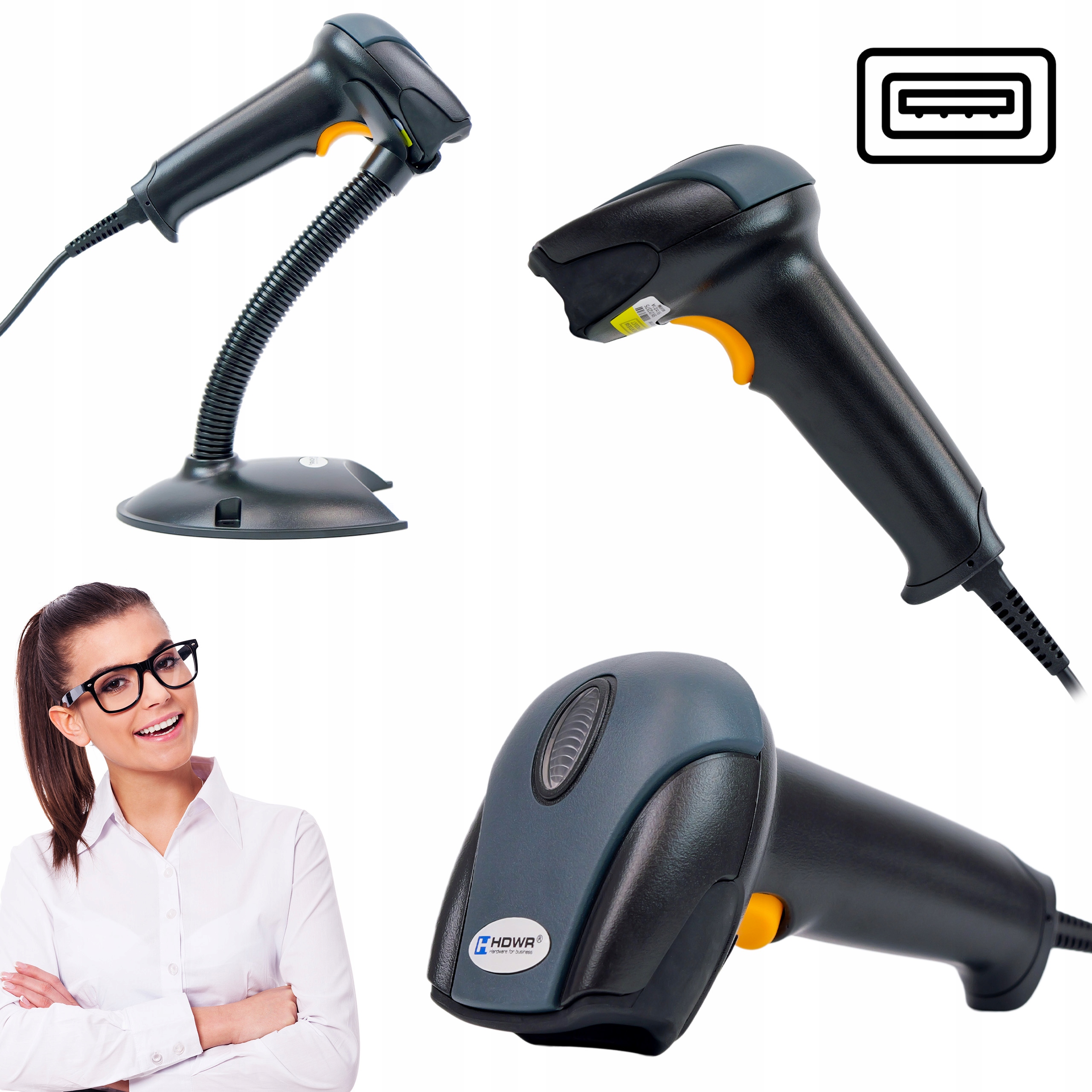 Čtečka Čárových Kódů, Kabelový Skener Usb, Stojan, Automatické Skenování