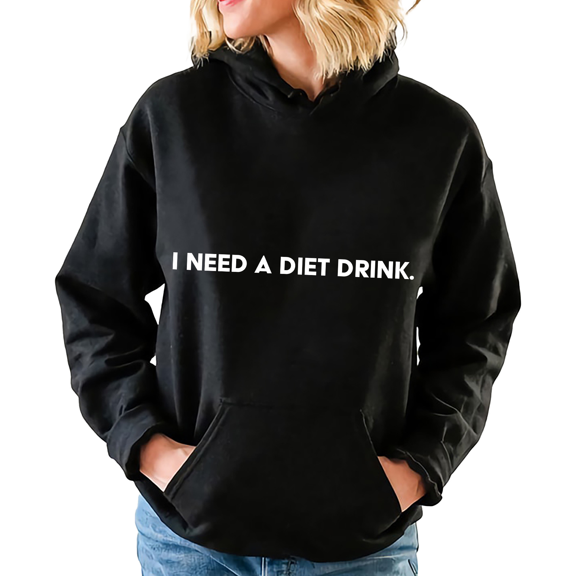 mikina s kapucí Černá Veselý Dárek Diet Drink Vel M