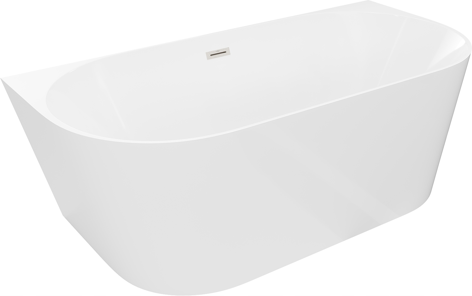 Mexen Oval Slim volně stojící vanole s křídlovým stěnovým 170 x 80 cm, bílá
