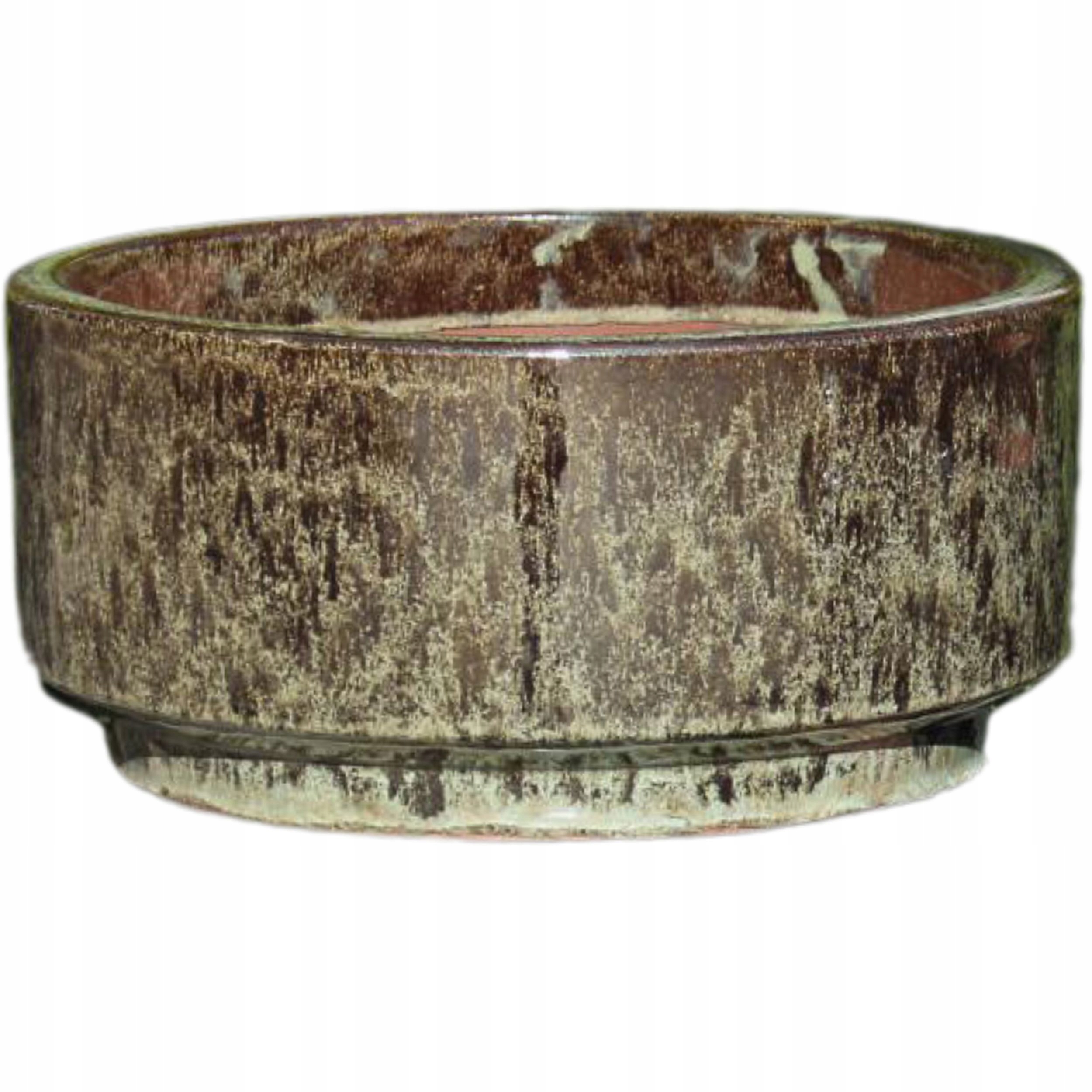 Donica ceramiczna szkliwiona mrozoodporna ogrodowa zielona H:15,8x30,5cm