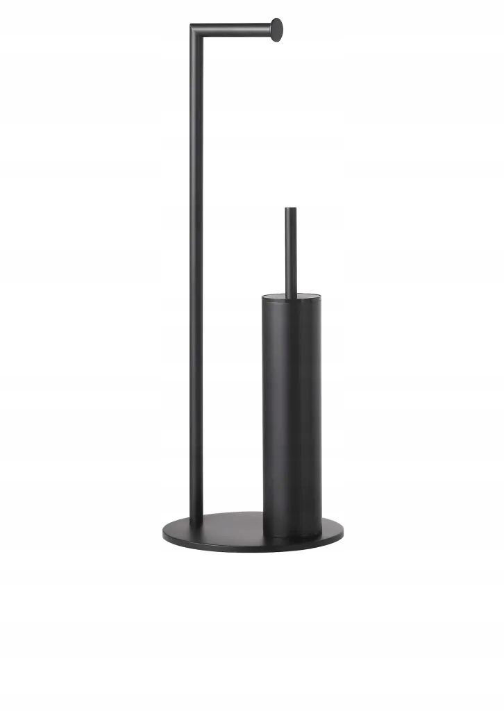 Stojan Stella na papier a toaletnú kefu okrúhly čierny mat