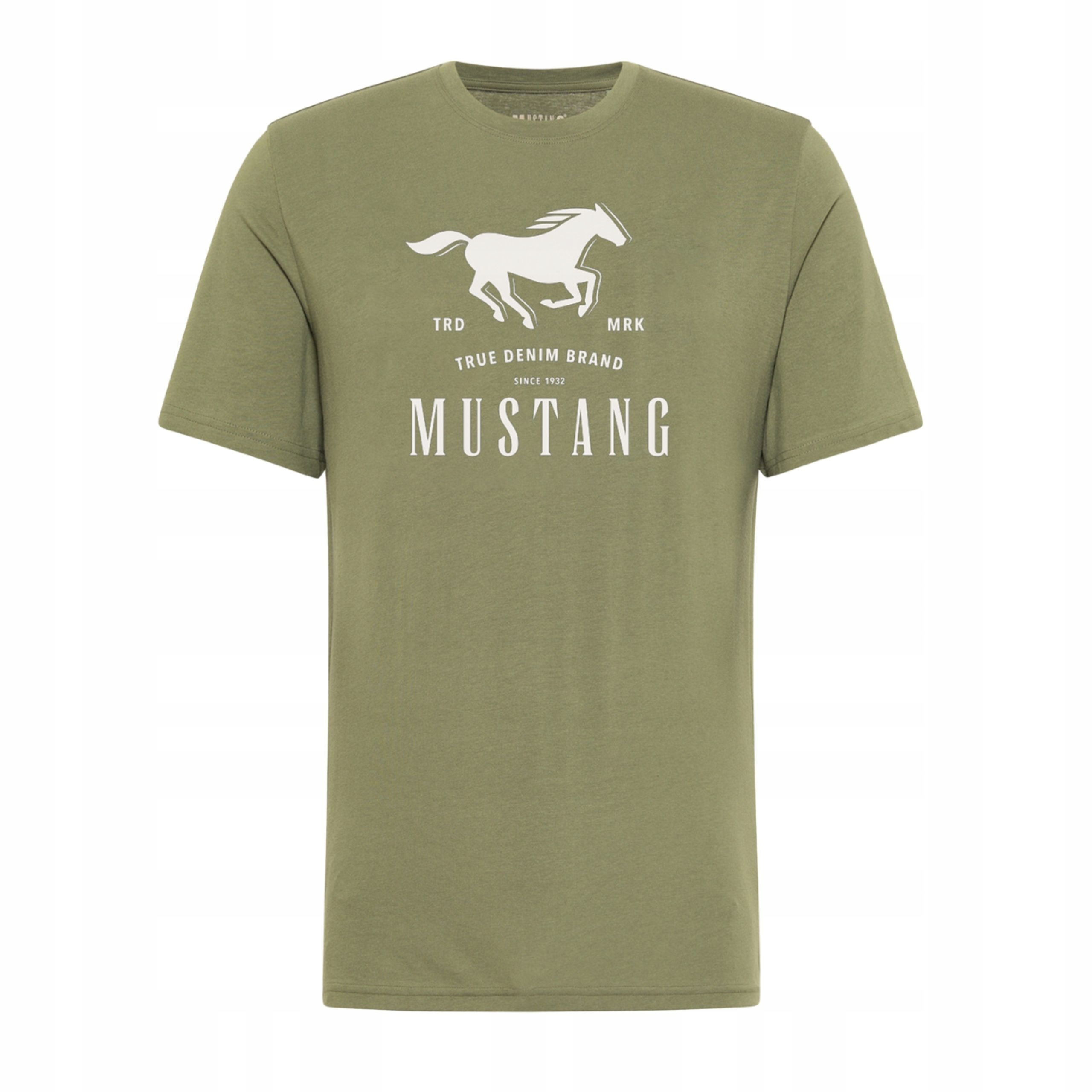 Pánské tričko Mustang Style Alex Zelený bavlněný Casual XL