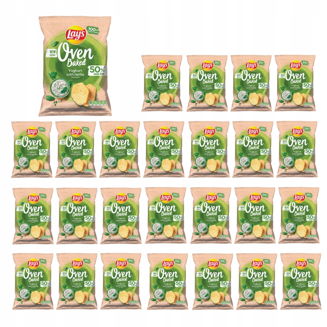 Lay's Oven Baked pieczone chipsy o smaku jogurtu z ziołami 26x 110 g