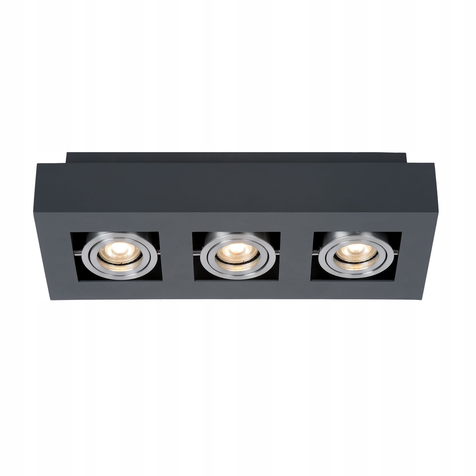Lampa stropná trojitá nastaviteľná čierna chrómová obdĺžniková Italux
