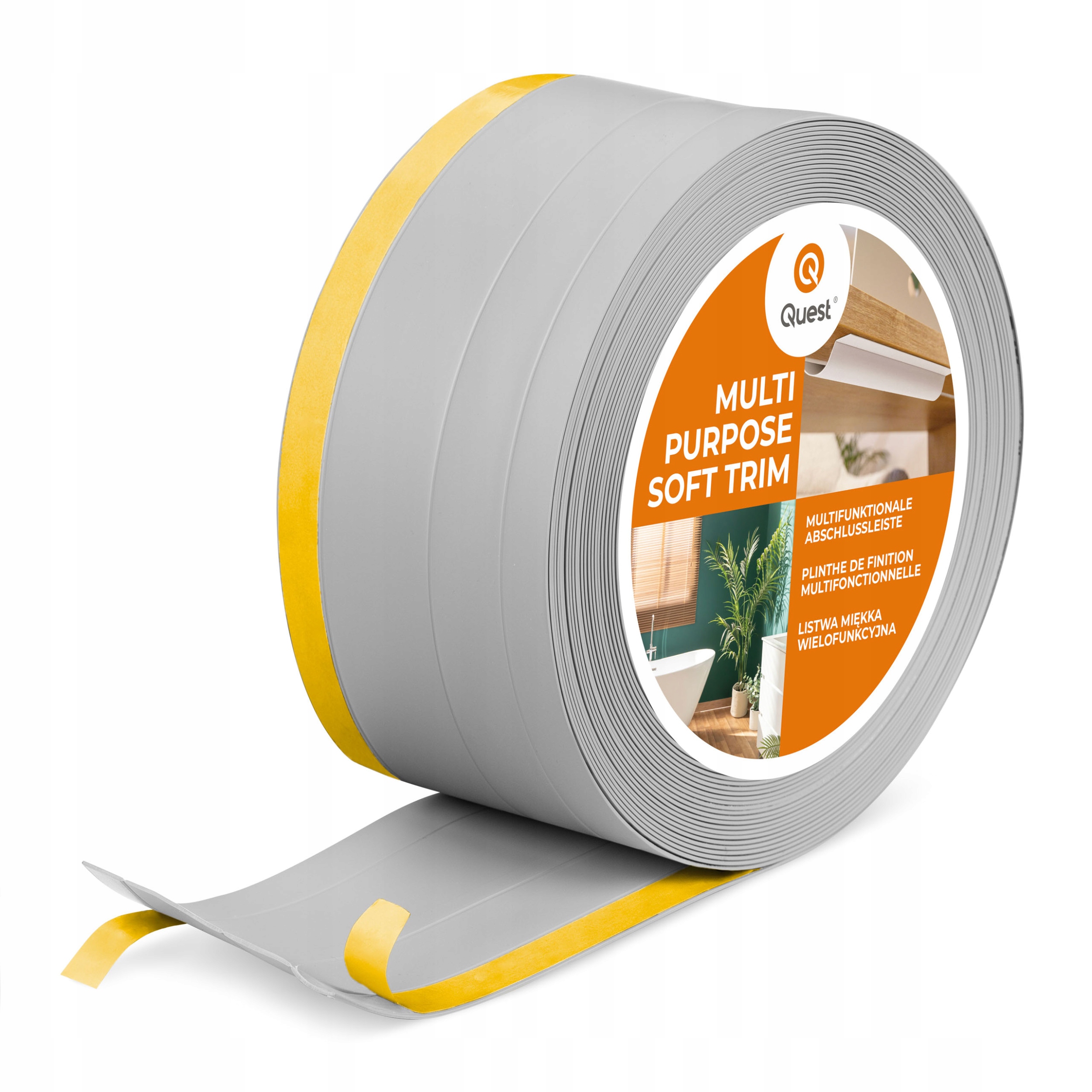 Pvc dokončovací lišta 4v1 samolepicí, šedá 120 mm, 15 m, W2