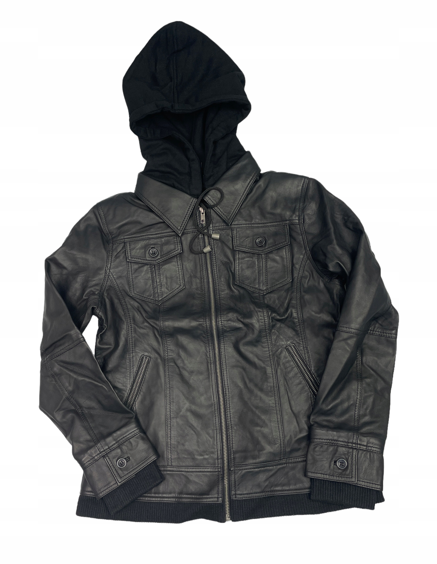 Černá dámská kožená bunda Real Leather M