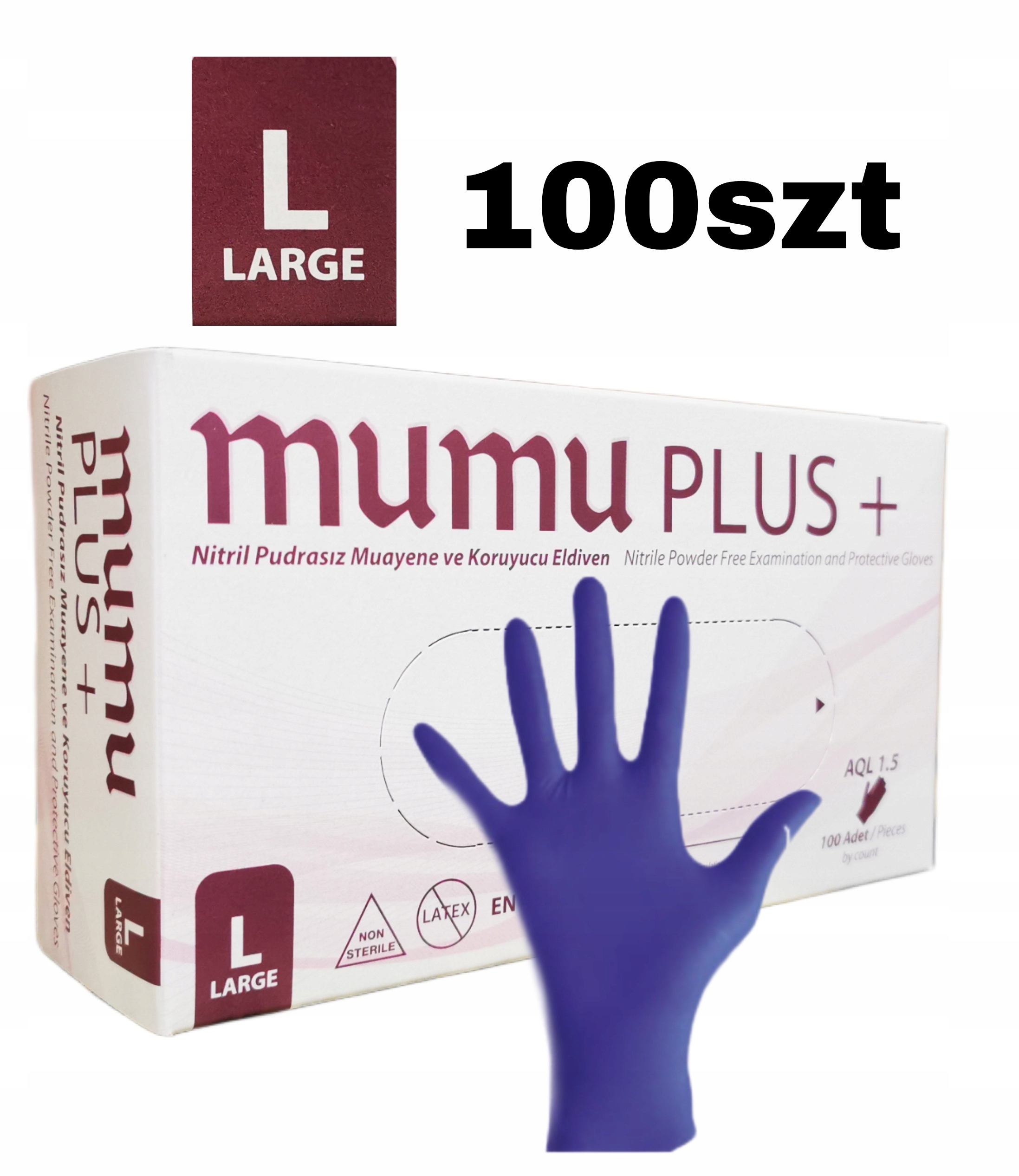 

Rękawiczki Nitrylowe Niebieskie Medyczne 100szt